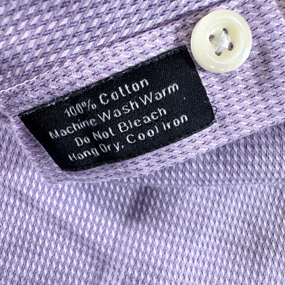 David Donahue Men's 100% Cotton L/S Dress Button Down Shirt Sz 18 34/35 *Read* - Picture 7 of 10